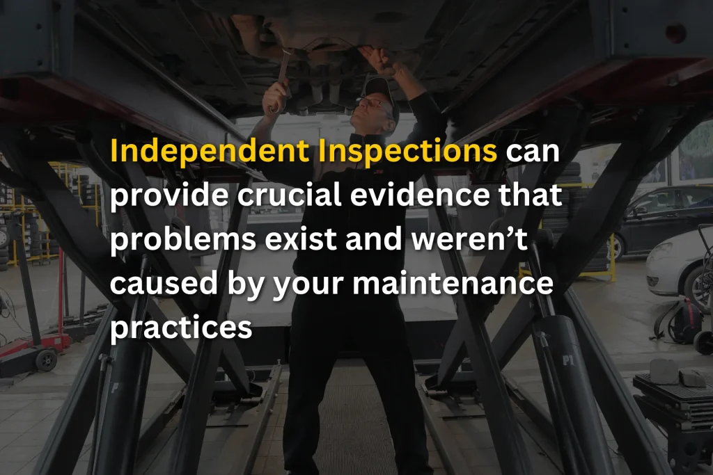 getting independent inspections can prove that the dealer sold you a bad used car