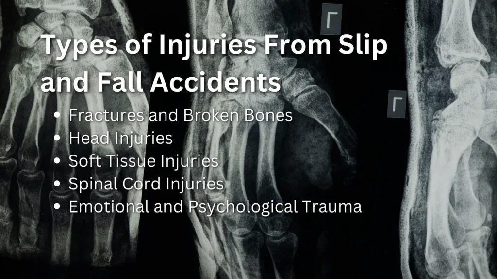 types of injuries from slip and fall accidents