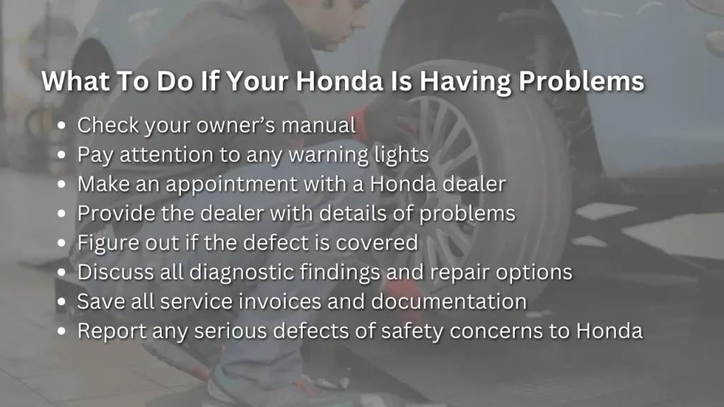 what to do if your honda is having problems