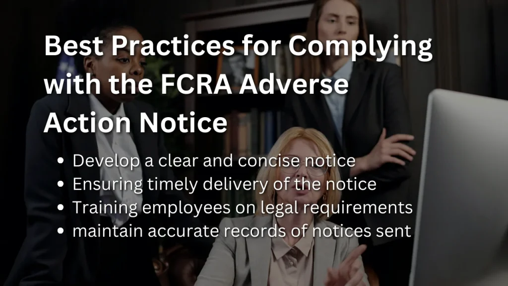 Best Practices for Complying with the FCRA Adverse Action Notice