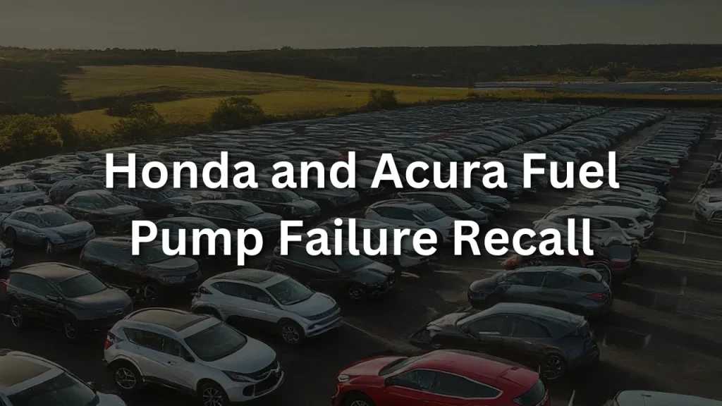 Honda and Acura Fuel Pump Failure Recall