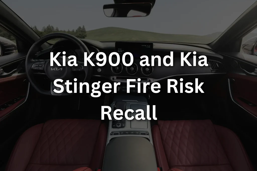 Kia K900 and Kia Stinger Fire Risk Recall