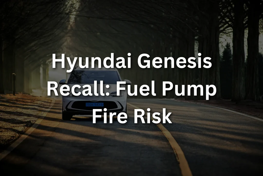 Hyundai Genesis Recall: Fuel Pump Fire Risk